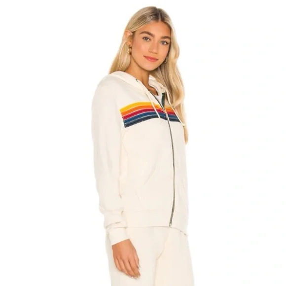Aviator Nation 5 Stripe Zip Hoodie - Picture 2 of 6